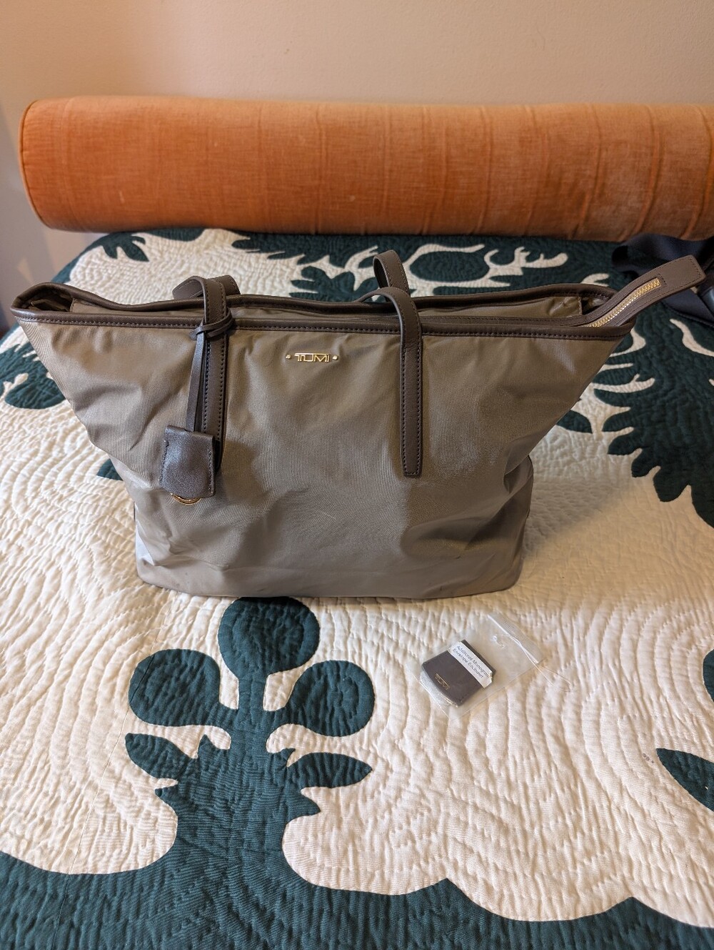 Authentic Tumi Olive Nylon Tote